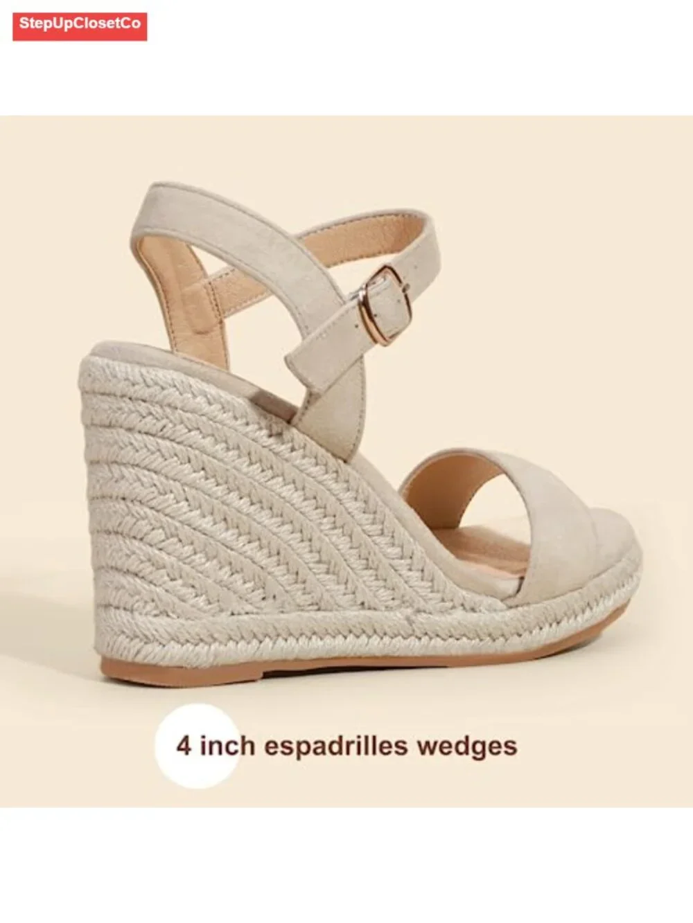 IDIFU Espadrille Wedge Sandals Women Open Toe Ankle Strap Platform Wedges Heels